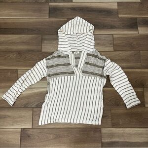 Umgee Cream and Brown Striped Cardigan